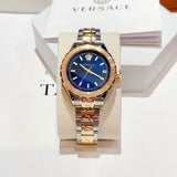 Versace Hellenyium Blue Dial Two Tone Steel Strap Watch for Women - V12060017 Buy Now By Versace
