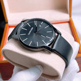 Calvin Klein City Quartz Black Dial Black Leather Strap Watch for Men - K2G2G4CX Buy Now By Calvin Klein