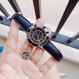 Swarovski Octea Lux Black Dial Black Leather Strap Watch for Women - 5414410 Buy Now By Swarovski