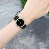 Movado Museum Black Dial Black Leather Strap Watch For Women - 2100006 Buy Now By Movado