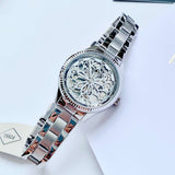 Fossil Rye Automatic Skeleton Silver Dial Silver Steel Strap Watch for Women - BQ3753 Buy Now By Fossil