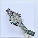 Fossil Rye Automatic Skeleton Silver Dial Silver Steel Strap Watch for Women - BQ3753 Buy Now By Fossil