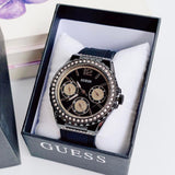Guess Starlight Black Dial Black Rubber Strap Watch for Women - W0846L1 Buy Now By Guess