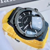 Salvatore Ferragamo F-80 Classic Black Dial Yellow Rubber Strap Watch for Men - SFHY01522 Buy Now By Salvatore Ferragamo