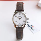 Tissot Tradition 5.5 Lady Silver Dial Brown Leather Strap Watch for Women - T063.009.16.018.00 Buy Now By Tissot