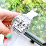 Guess Phoenix Multi Function Silver Dial White Rubber Strap Watch for Men - GW0203G1 Buy Now By Guess