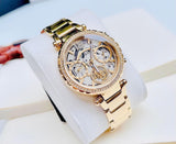 Guess Solstice Diamonds Gold Dial Gold Steel Strap Watch for Women - GW0403L2 Buy Now By Guess