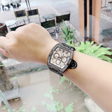 Guess Phoenix Multifunction Silver Dial Black Silicone Strap Watch For Men - GW0048G1 Buy Now By Guess