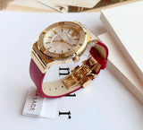Versace Greca Silver Dial Red Leather Strap Watch for Women - VEVH00420 Buy Now By Versace