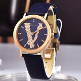 Versace Virtus Quartz Black Dial Black Leather Strap Watch for Women - VEHC00119 Buy Now By Versace