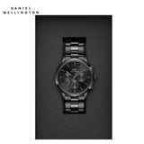 Daniel Wellington Iconic Chronograph Black Dial Black Steel Strap Watch For Men - DW00100642 Buy Now By Daniel Wellington
