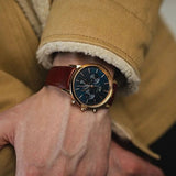 Daniel Wellington Iconic Chronograph Blue Dial Brown Leather Strap Watch For Men - DW00100639 Buy Now By Daniel Wellington