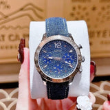 Guess Marina Chronograph Blue Dial Blue Denim Strap Watch For Women - W1057L1 Buy Now By Guess