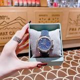 Guess Marina Chronograph Blue Dial Blue Denim Strap Watch For Women - W1057L1 Buy Now By Guess