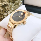 Movado Bold Black Dial Gold Steel Strap Unisex Watch - 3600397 Buy Now By Movado