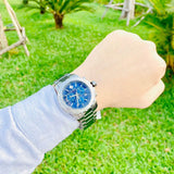 Movado Series 800 Blue Dial Silver Steel Strap Watch for Men - 2600151 Buy Now By Movado