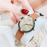 Movado Bold Gold Dial Brown Leather Strap Watch for Women - 3600437 Buy Now By Movado