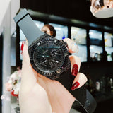 Guess Zeus Multifunction Crystals Black Dial Black Silicone Strap Watch For Men - GW0208G5 Buy Now By Guess