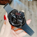 Guess Zeus Multifunction Crystals Black Dial Black Silicone Strap Watch For Men - GW0208G5 Buy Now By Guess