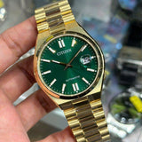 Citizen Tsuyosa Automatic Green Dial Gold Steel Strap Watch For Men - NJ0152-51X Buy Now By Citizen