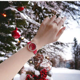 Swarovski Crystal Frost Red Dial Red Leather Strap Watch for Women - 5519226 Buy Now By Swarovski