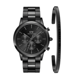 Daniel Wellington Iconic Chronograph Black Dial Black Steel Strap Watch For Men - DW00100642 Buy Now By Daniel Wellington