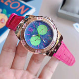 Guess Limelight Quartz Multicolor Dial Red Leather Strap Watch For Women - W0775L4 Buy Now By Guess