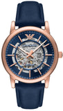 Emporio Armani Meccanico Automatic Blue Dial Blue Leather Strap Watch For Men - AR60050 Buy Now By Emporio Armani