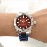 Tag Heuer Aquaracer Professional 200 Automatic Red Dial Silver Steel Strap Watch for Men - WBP2114.BA0627 Buy Now By Tag Heuer