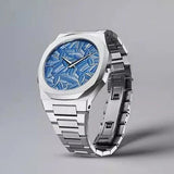 D1 Milano Ultra Thin Olympic Blue Dial Silver Steel Strap Watch for Men - D1-UTBJ35 Authentic Buy Shop Now