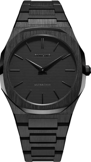 D1 Milano Ultra Thin Shadow Black Dial Black Steel Strap Watch for Men - D1-UTBJSH Authentic Buy Shop Now