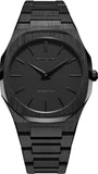 D1 Milano Ultra Thin Shadow Black Dial Black Steel Strap Watch for Men - D1-UTBJSH Authentic Buy Shop Now
