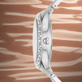 Michael Kors Liliane Three Hand Mother of Pearl White Dial Silver Steel Strap Watch For Women - MK4556 Buy Now By Michael Kors