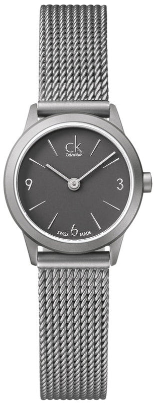 Calvin Klein Minimal Grey Dial Silver Mesh Bracelet Watch for Women - K3M53154 Buy Now By Calvin Klein