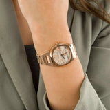 D1 Milano Ultra Thin Marble Dial Rose Gold Steel Strap Watch for Women - D1-UTBL14 Authentic Buy Shop Now