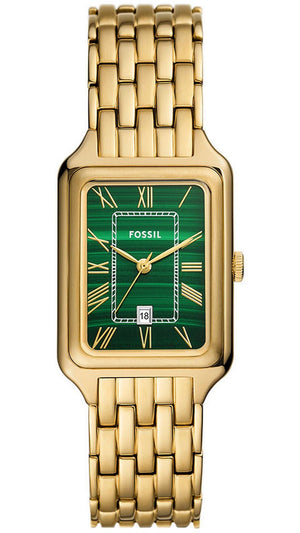 Fossil Raquel Three Hand Date Green Dial Gold Steel Strap Watch For Women - ES5341 Buy Now By Fossil