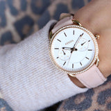 Fossil Tailor Quartz White Dial Pink Leather Strap Watch for Women - ES4393 Buy Now By Fossil