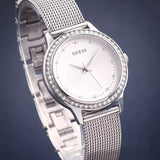 Guess Chelsea Quartz Silver Dial Silver Mesh Strap Watch For Women - W0647L6 Buy Now By Guess