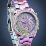 Guess Confetti Chronograph Crystals Multicolor Dial Purple Steel Strap Watch For Women - GW0483L5 Buy Now By Guess