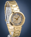 Guess Crystal Clear Analog Gold Dial Gold Steel Strap Watch for Women - GW0470L2 Buy Now By Guess