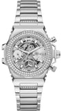Guess Fusion Chronograph Crystals Silver Dial Silver Steel Strap Watch For Women - GW0552L1 Buy Now By Guess