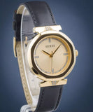 Guess Rumour Quartz Gold Dial Black Leather Strap Watch For Women - GW0689L2 Buy Now By Guess
