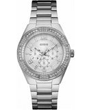 Guess Luna Diamonds Silver Dial Silver Steel Strap Watch for Women - W0729L1 Buy Now By Guess