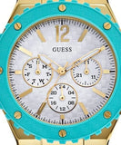 Guess Overdrive White Dial Turquoise Rubber Strap Watch for Women - W0149L3 Buy Now By Guess