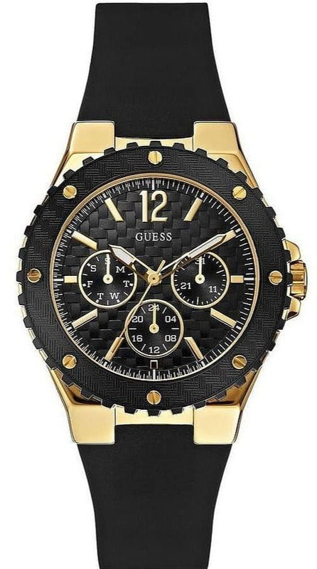 Guess Overdrive Black Dial Black Rubber Strap Watch for Women - W0149L4 Buy Now By Guess