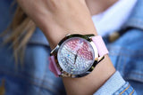 Guess Crush Crystals Silver Dial Pink Rubber Strap Watch for Women - W1223L1 Buy Now By Guess