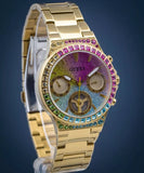 Guess Sugarrush Quartz Multicolor Dial Gold Steel Strap Watch For Women - GW0258L1 Buy Now By Guess