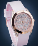 Guess Clarity Gold Dial Pink Silicone Strap Watch for Women - GW0109L2 Buy Now By Guess