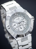 Guess Vista Diamonds Silver Dial Silver Steel Strap Watch for Women - W12080L1 Buy Now By Guess