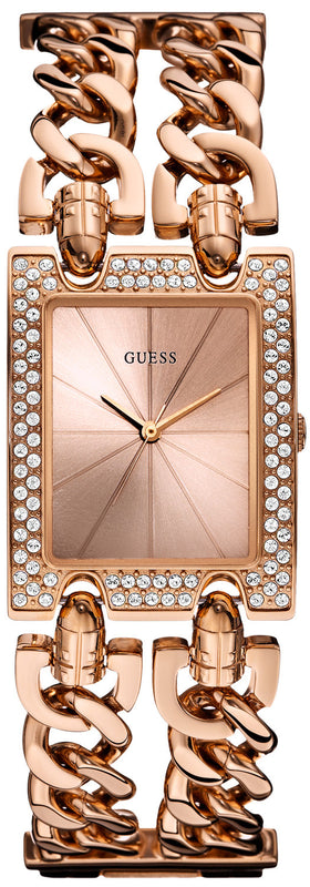 Guess Mod Heavy Metal Diamonds Rose Gold Dial Rose Gold Steel Strap Watch for Women - W0072L3 Buy Now By Guess